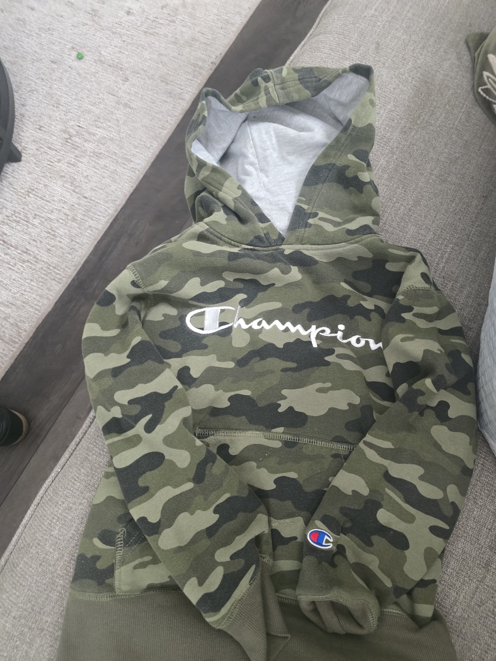 Champion Boys' Camo Hoodie - Olive Green